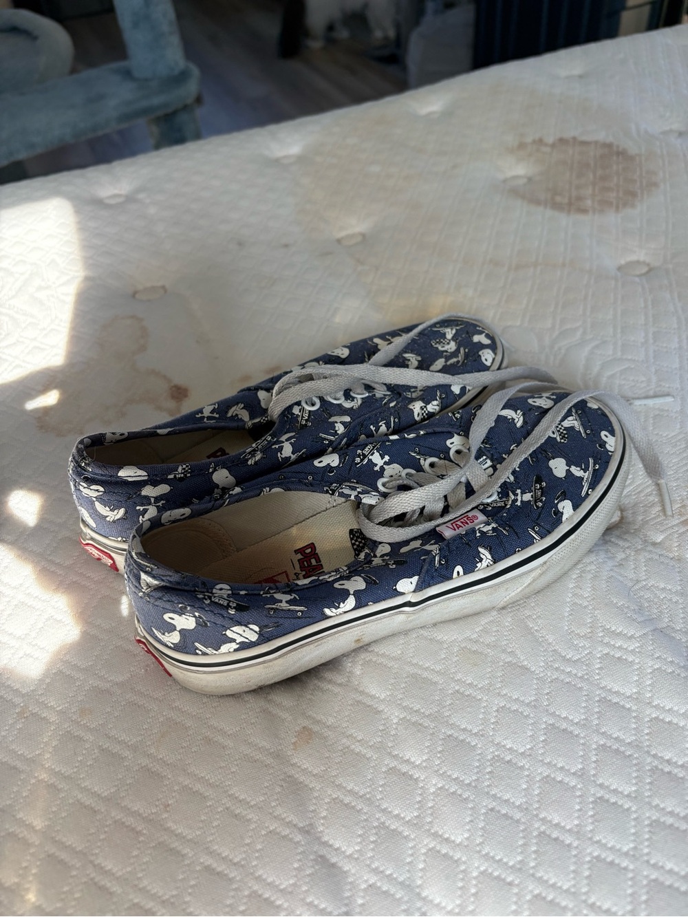 Vans Kids Navy Snoopy Pattern Lace-Up Sneakers